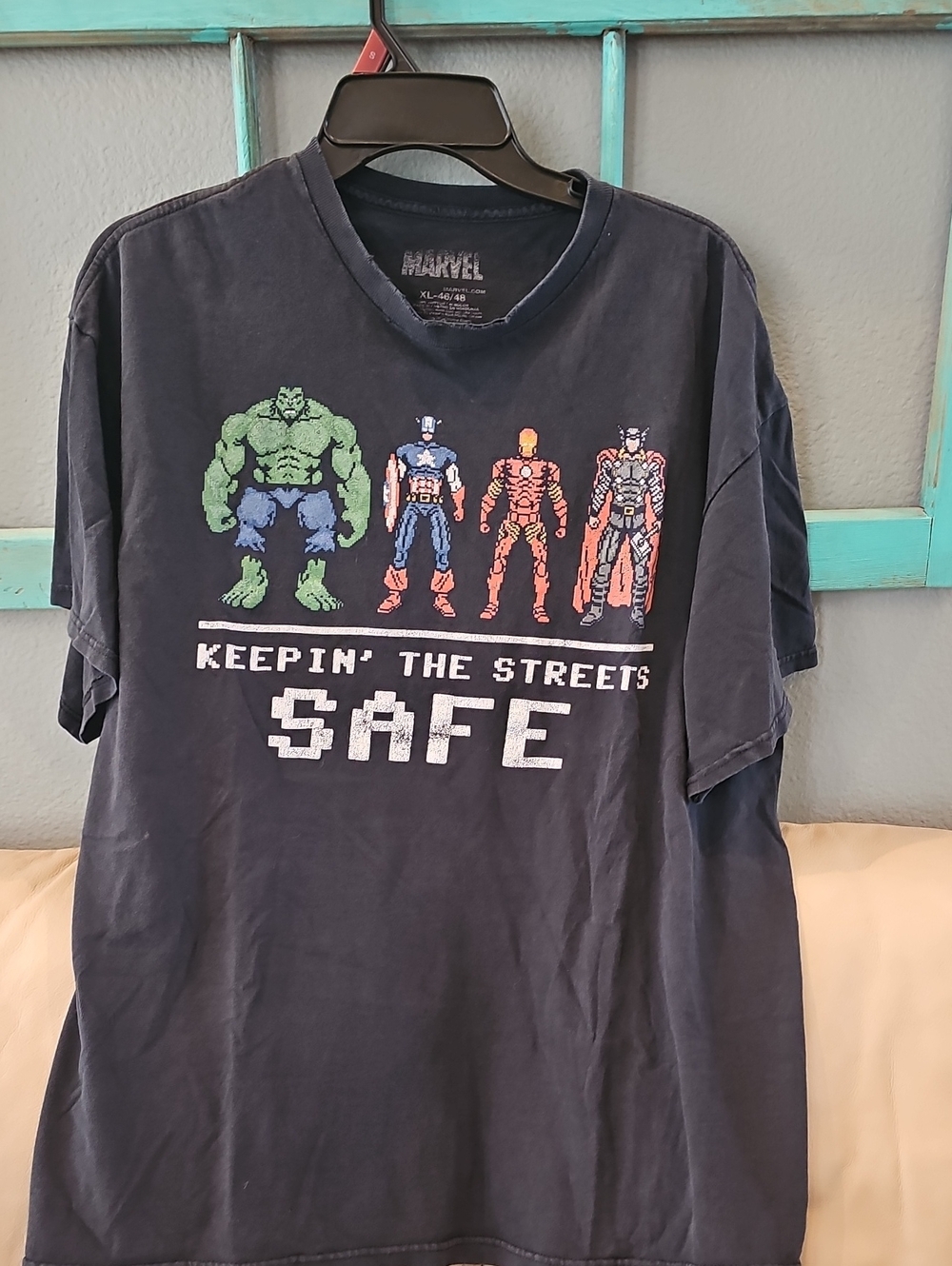 Marvel Men’s Navy Graphic 'Keepin' The Streets Safe' Tee